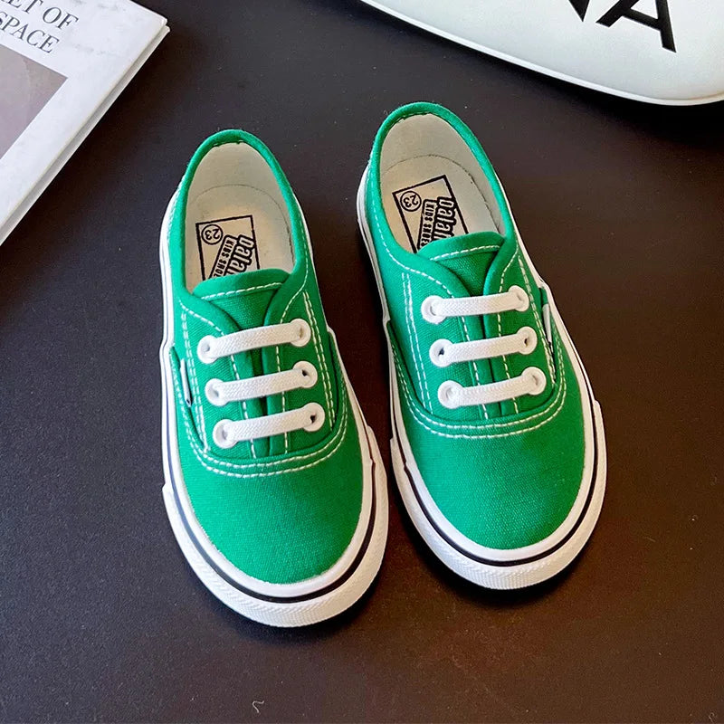 Kids Spring/Autumn Canvas Sneakers – Colorful Soft-Soled Shoes