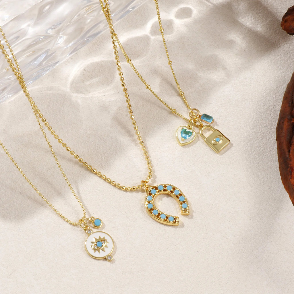 1PC Fashion Blue Series Brass