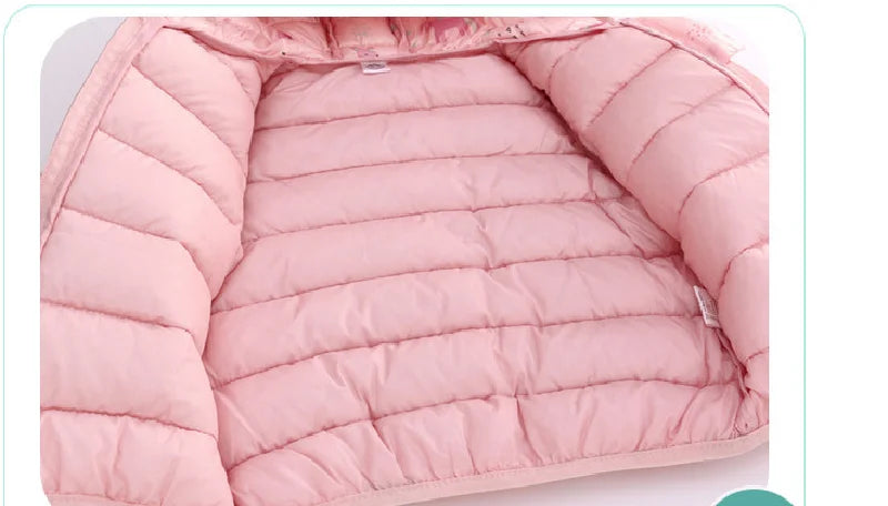 Baby Boys Girls Down Coats Long Sleeve Cartoon Dinosaur Print Jackets 1-5Yrs