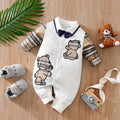 Baby Jumpsuit – Gentleman Bear Embroidered (0–18M)