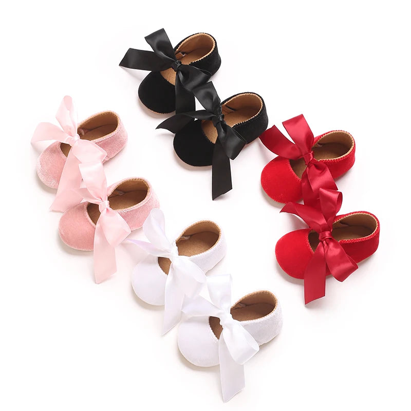Baby Girls’ First-Step Shoes – Non-Slip Soft Sole Princess Sneakers