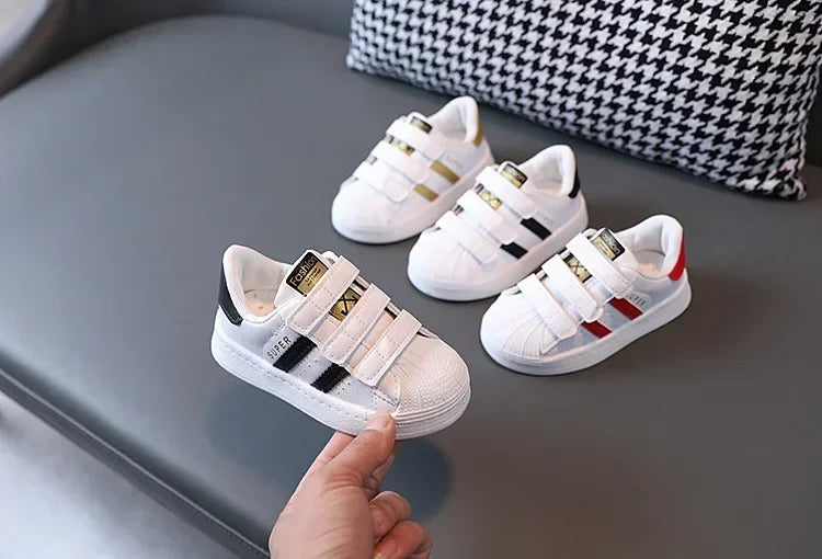 Kids White Sneakers – Breathable Non-Slip Casual Shoes