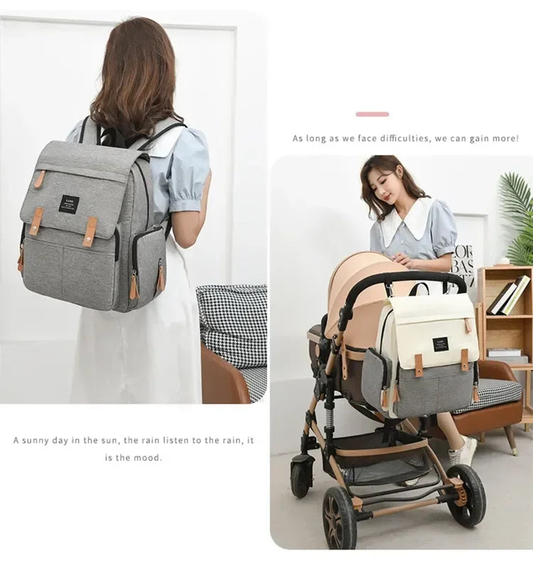 Travel Backpack for Moms – Large Capacity Waterproof Diaper & Baby Stroller Bag