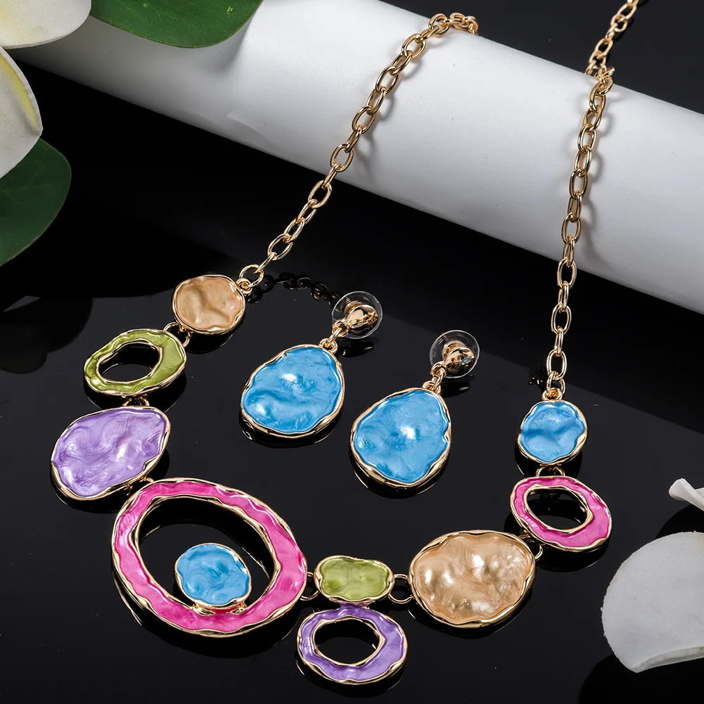 Metal Alloy Necklace MeiceM Luxury Geometric