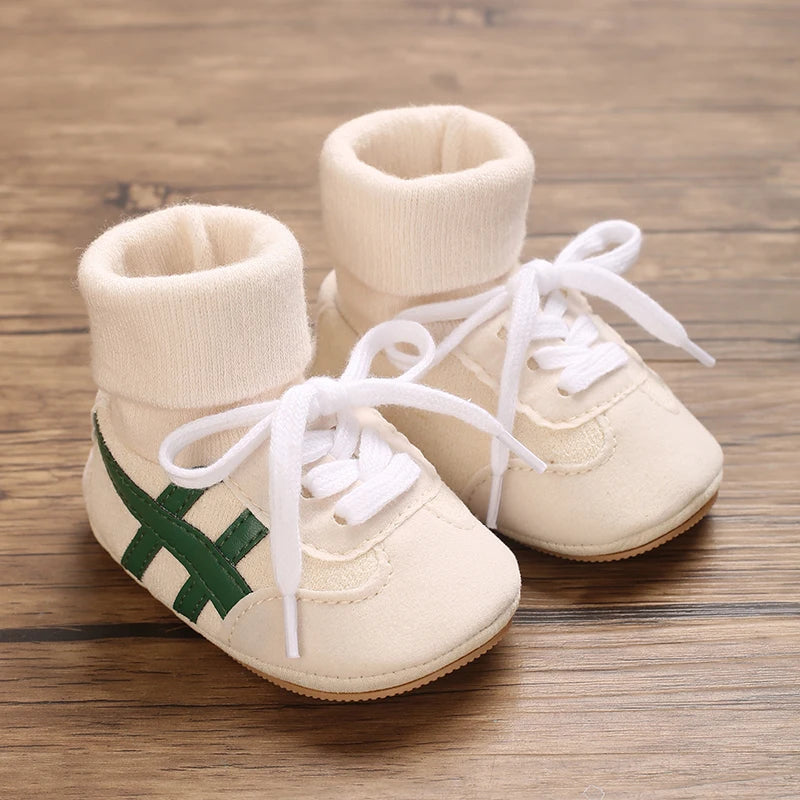 Baby Shoes & Socks (6–12M) – Soft Bottom Anti-Slip Sneakers