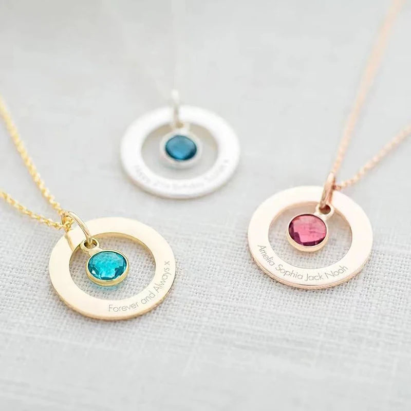 Custom Engraved Name Hollow Ring Pendant