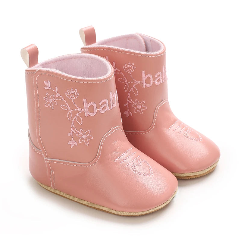 Baby Little Boots (0–18M) – Soft PU Anti-Slip Spring/Autumn Shoes