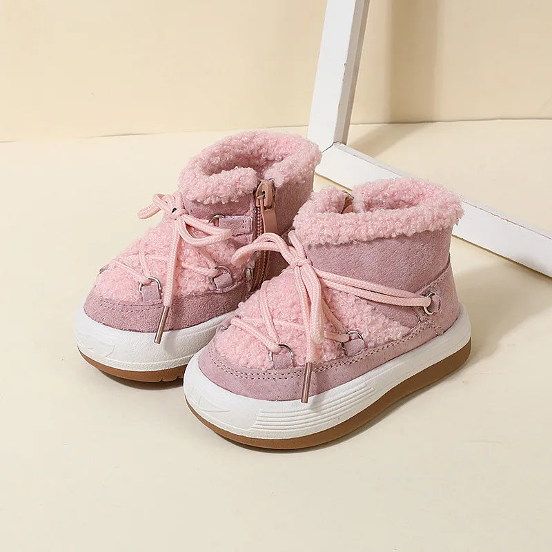 Baby Boots – Warm Plush Rubber Sole Sneakers for Toddlers