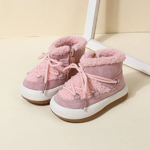 Baby Boots – Warm Plush Rubber Sole Sneakers for Toddlers