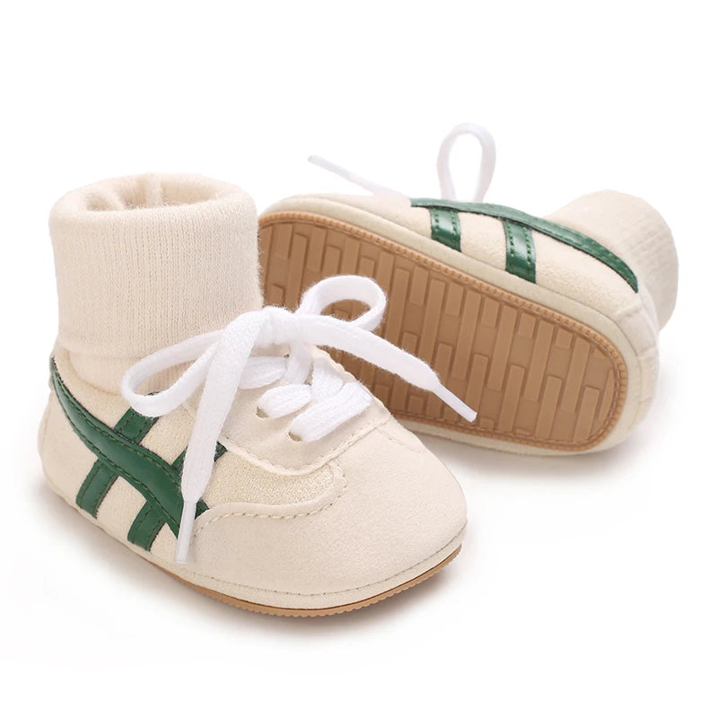 Baby Shoes & Socks (6–12M) – Soft Bottom Anti-Slip Sneakers