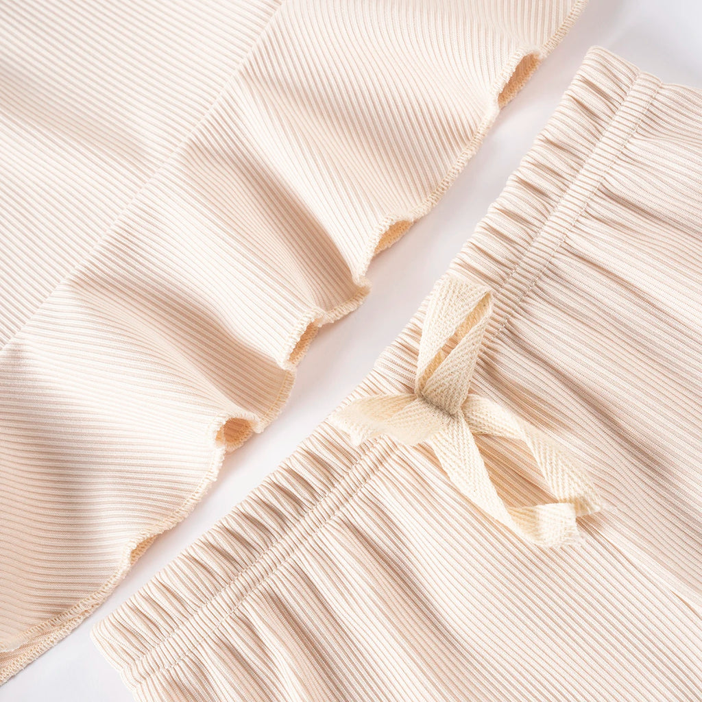 2pcs Camisole Bow Tops & Casual Shorts Set Cute Small Fresh Style Daily