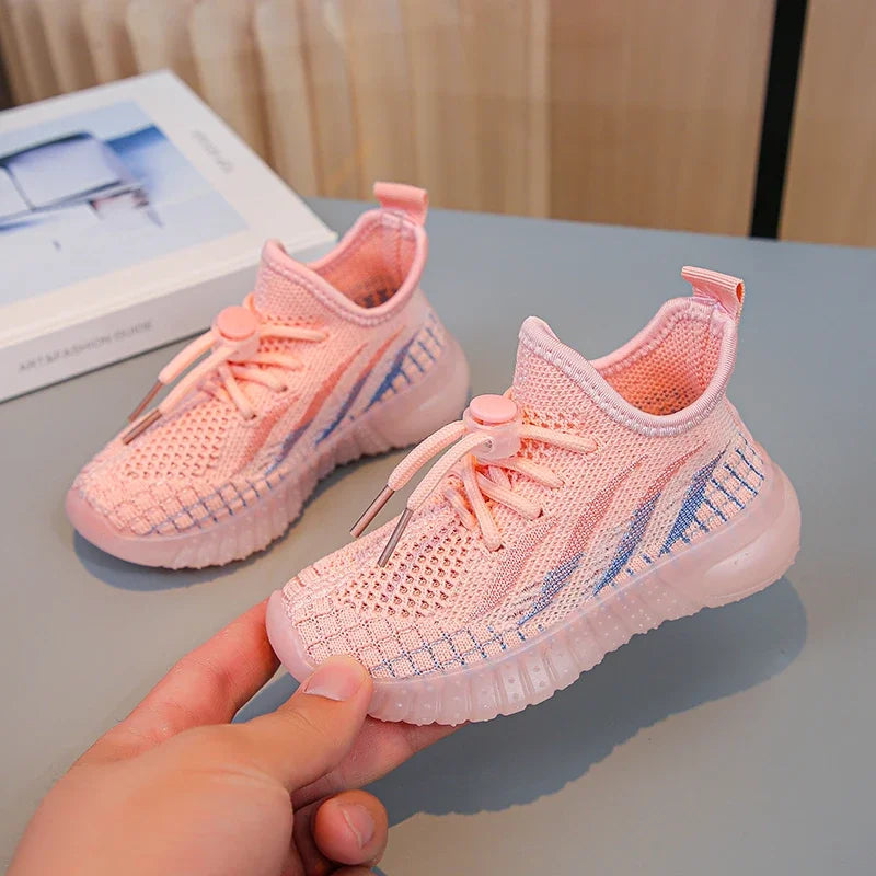 Kids Lightweight Woven Sneakers – Non-Slip Outdoor Mesh Shoes