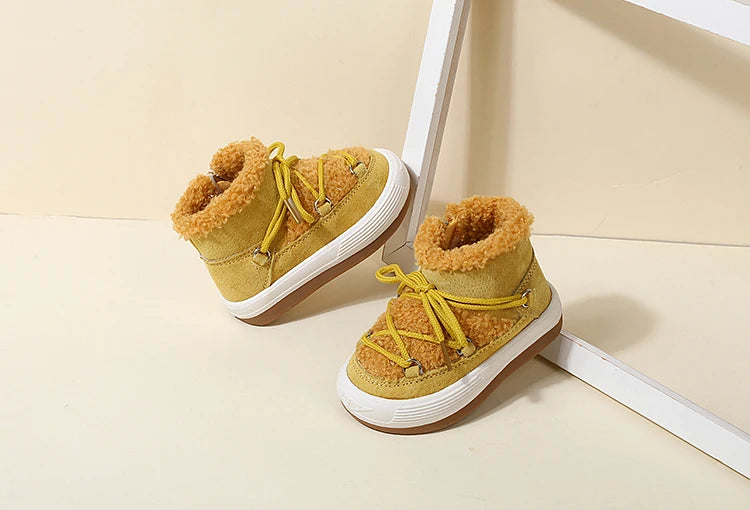 Baby Boots – Warm Plush Rubber Sole Sneakers for Toddlers