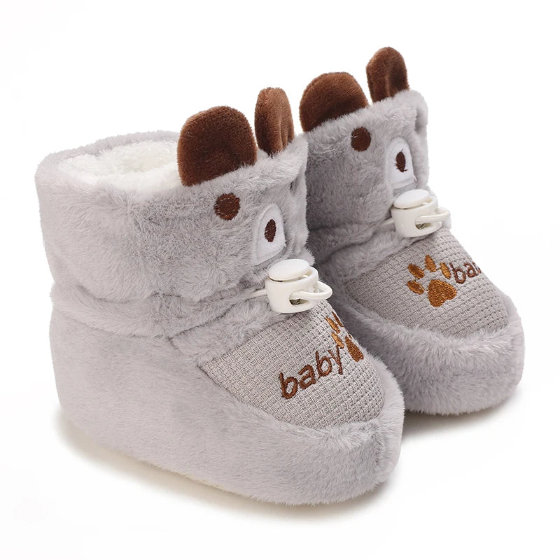Winter 0-1 Year Old Baby Boots Warm and Cute Soft Soled Shoes