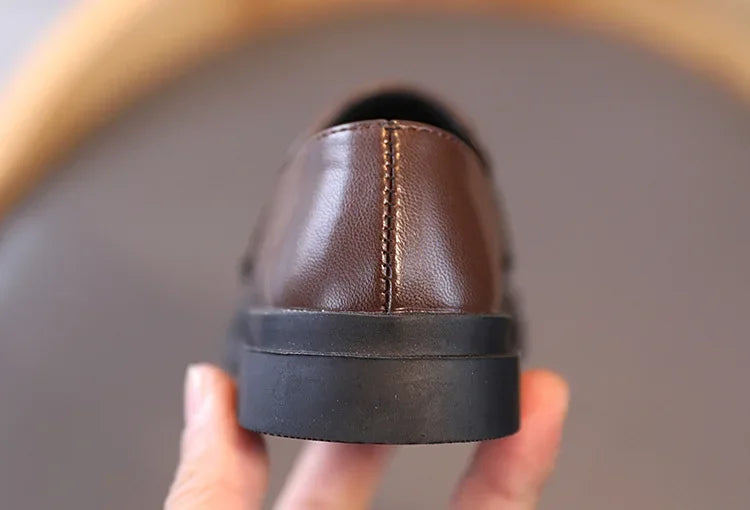 Kids’ Leather Loafers – Slip-On School & Party Shoes (21–36)