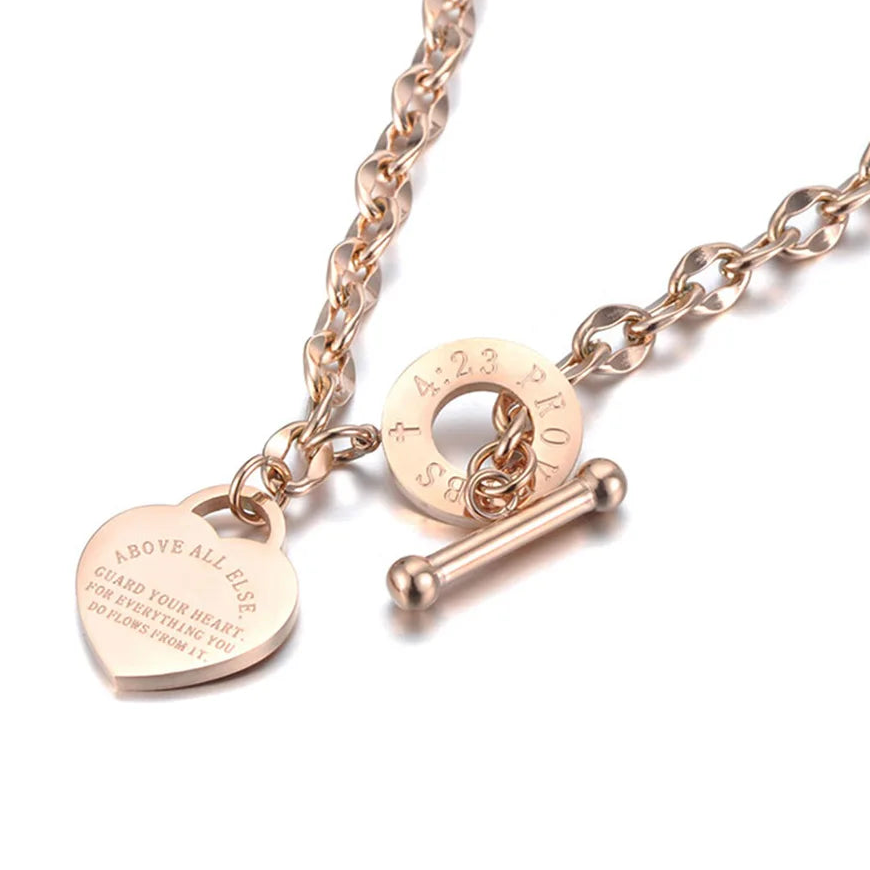 Lokaer Titanium Stainless Steel Heart Charm