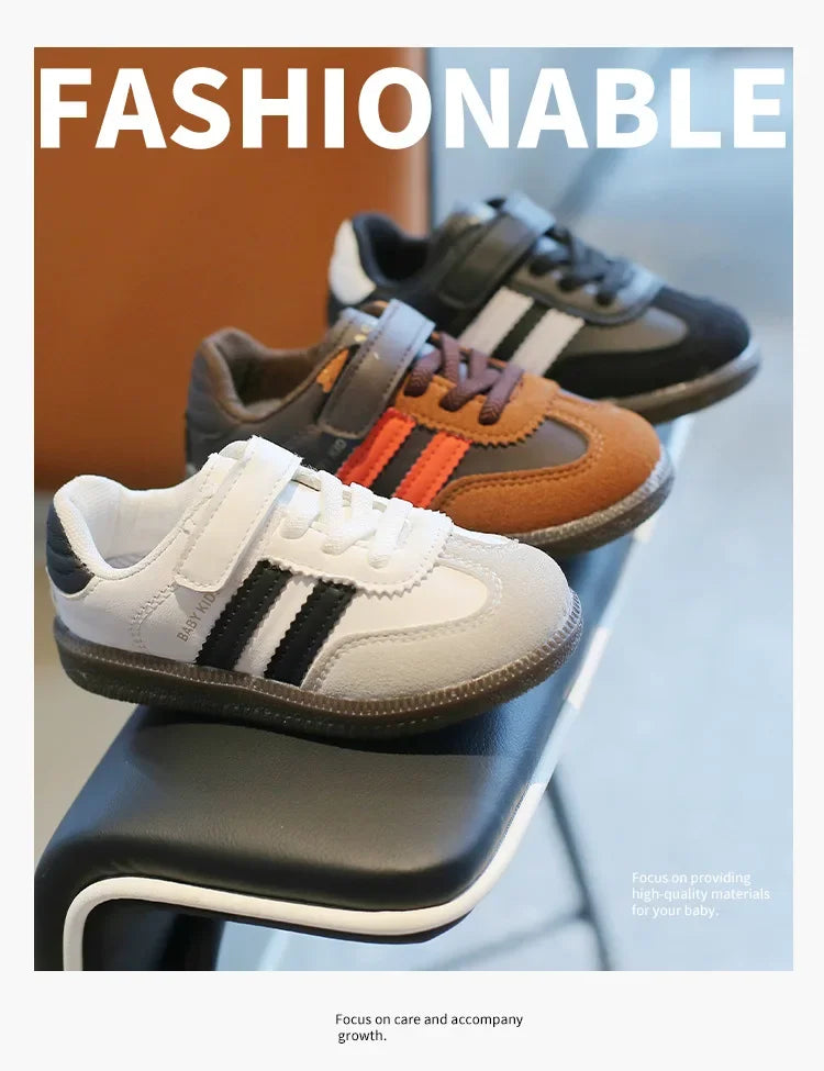 Kids’ Sneakers – Soft-Soled, Hook & Loop Casual Shoes