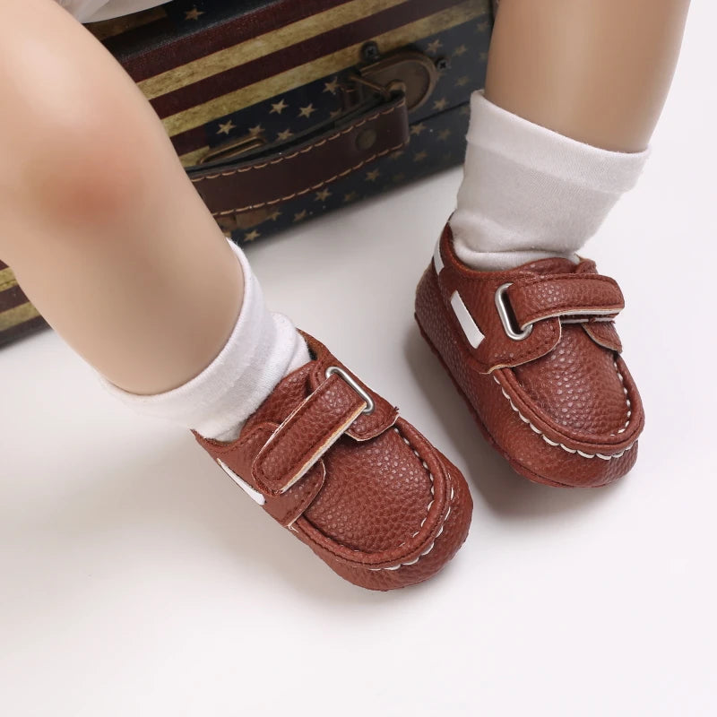 Baby Christening Shoes (0–18M) – PU Leather Moccasins for Boys & Girls
