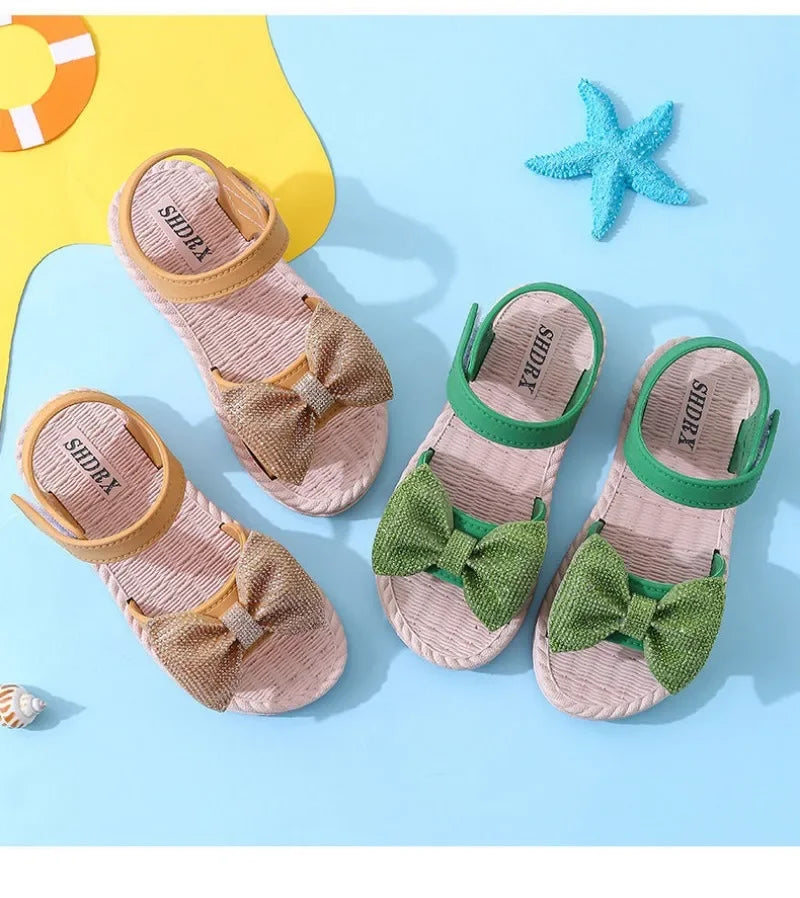 Girls’ Summer Sandals – Bow, Soft Sole, Non-Slip