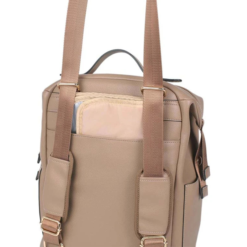 Multifunction Leather Maternity Diaper Backpack – Baby Care & Travel Bag