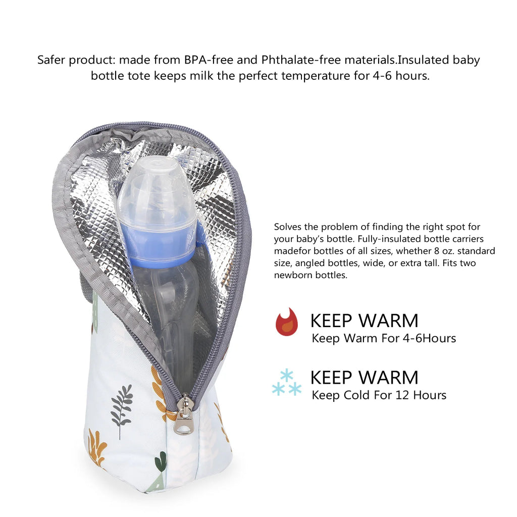 Portable Baby Feeding Bottle Bag – Aluminum Insulation, Stroller Hanging