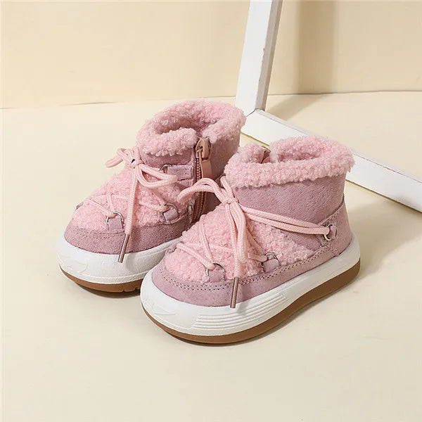 Baby Boots – Warm Plush Rubber Sole Sneakers for Toddlers