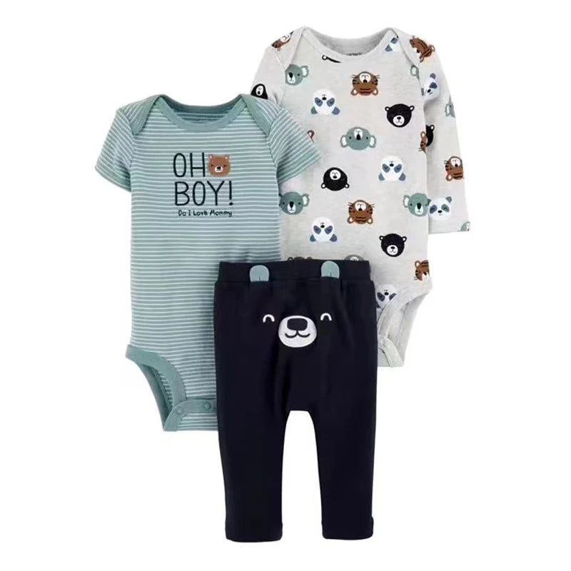 Baby Boy/Girl Animal 3-Piece Outfit – Autumn (0–12M)