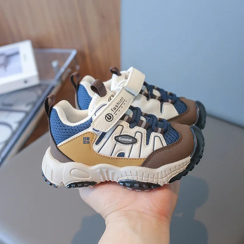 Boys’ Patchwork Sneakers – Casual Outdoor Sports Shoes