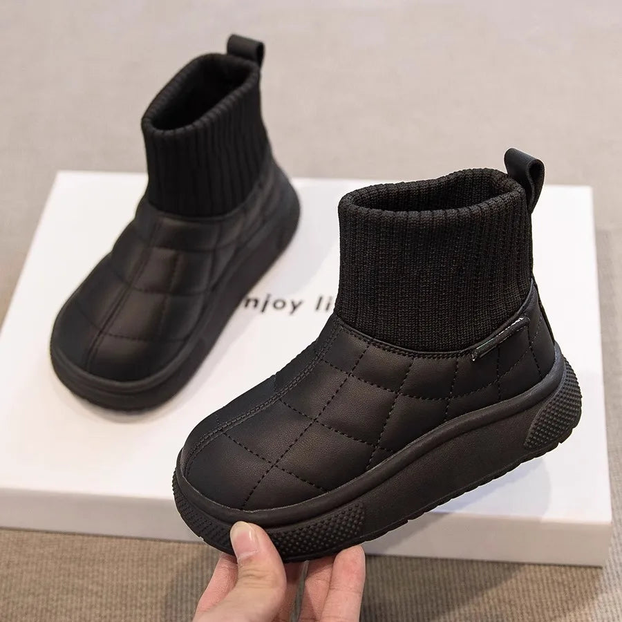 Kids’ Sock-Style Snow Boots – Warm Autumn/Winter Shoes