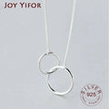 Double Circle Interlock Clavicle Short Necklace