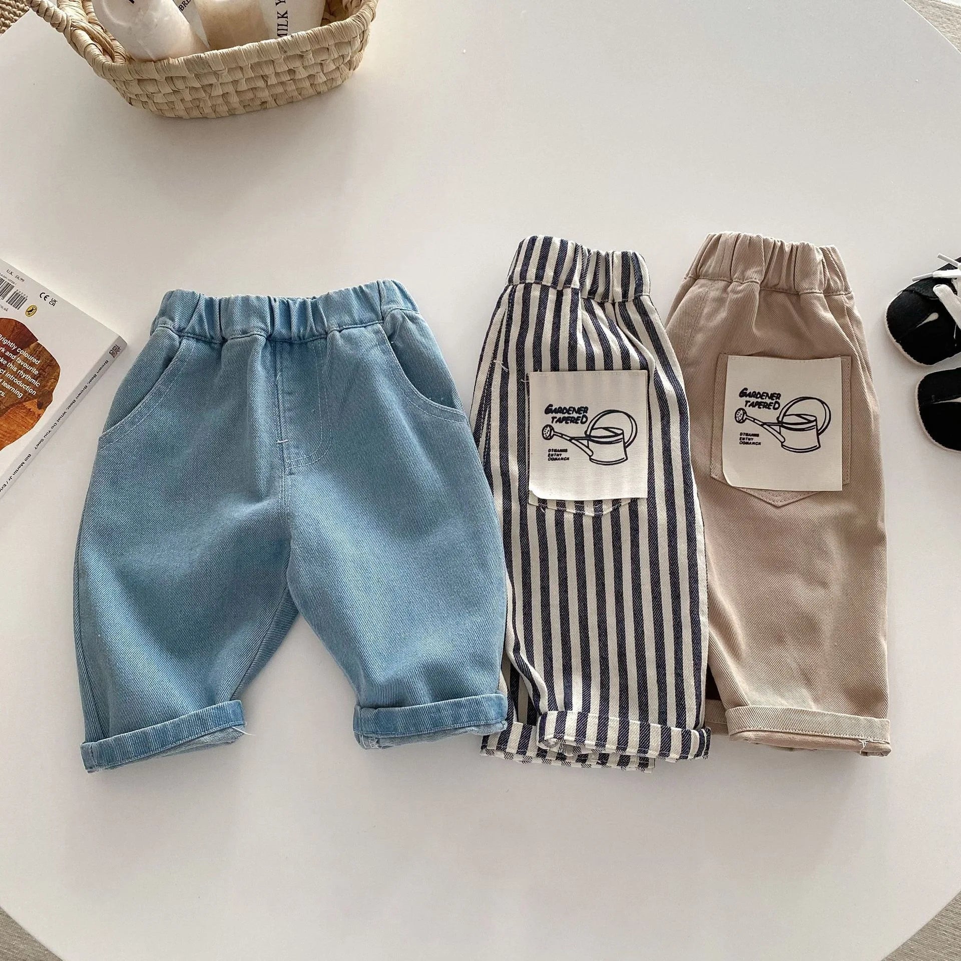 Kids Spring Striped Denim Pants (0–5Y)
