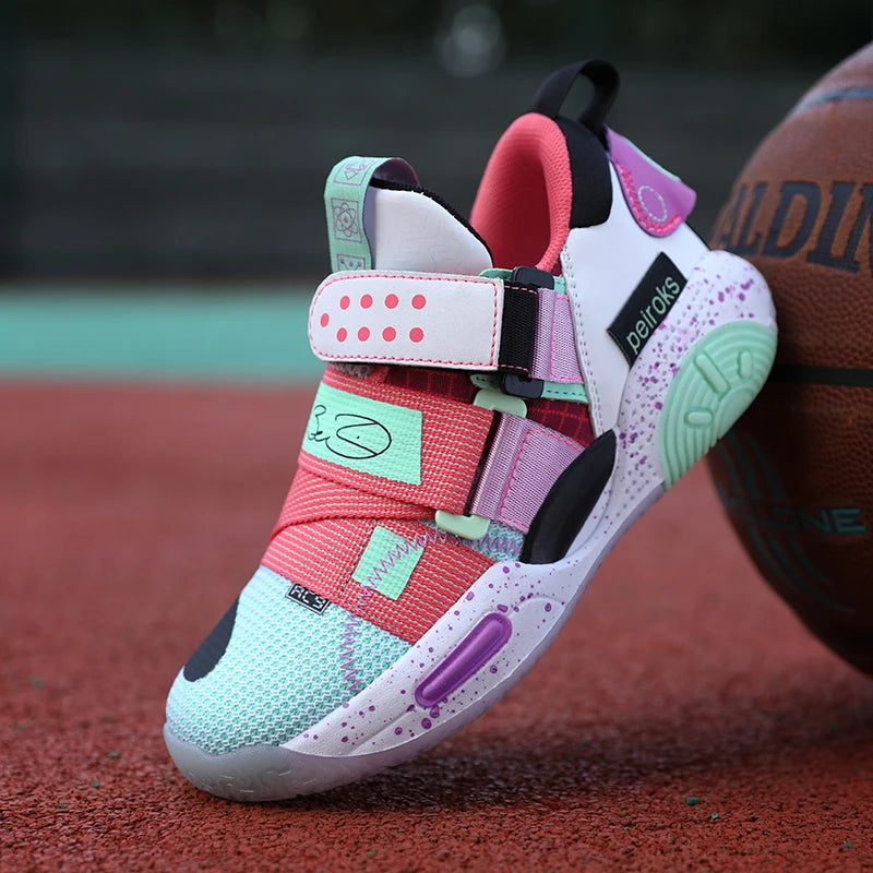 Kids Basketball Sneakers – Lightweight Non-Slip Sport Shoes