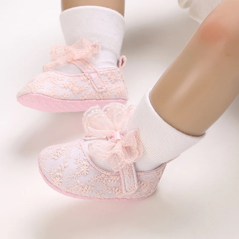 Baby Shoes (0–18M) – Plush Soft Bow Casual Sneakers