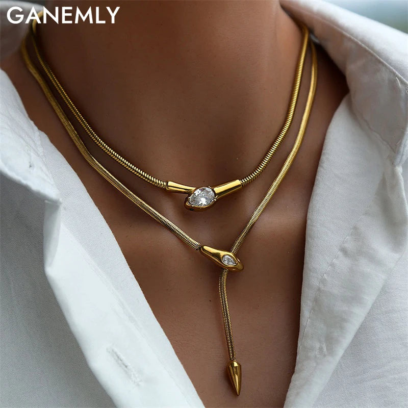 Snakehead Zircon Necklace