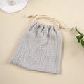 Natural Cotton Mommy Bag – Outdoor Baby Diaper Carrier, Cute Printed Drawstring Pouch 27x25cm
