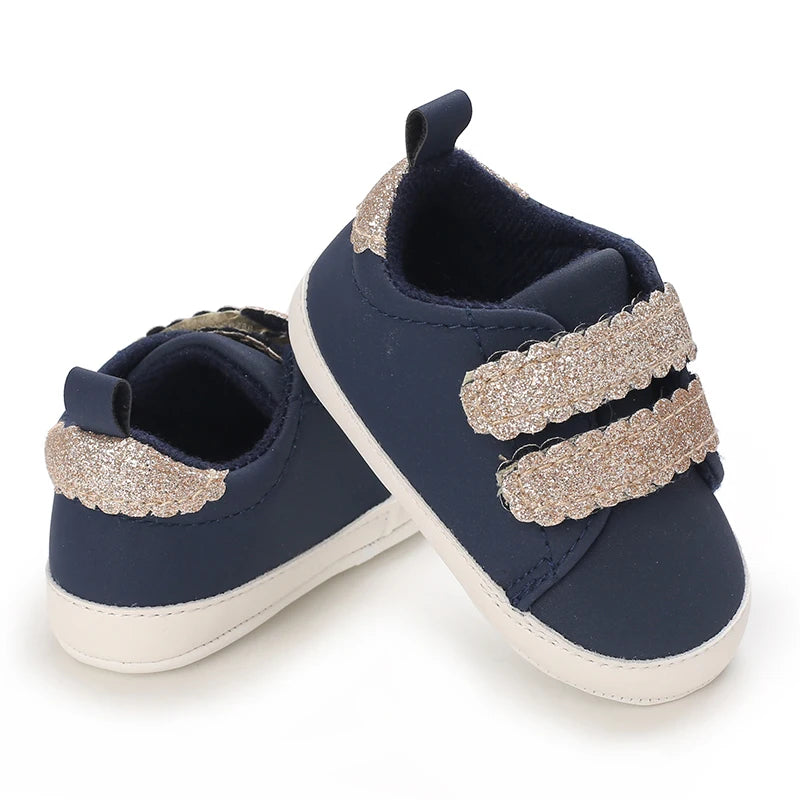 Infant Spring Sneakers – White Soft-Sole Non-Slip Prewalker Shoes
