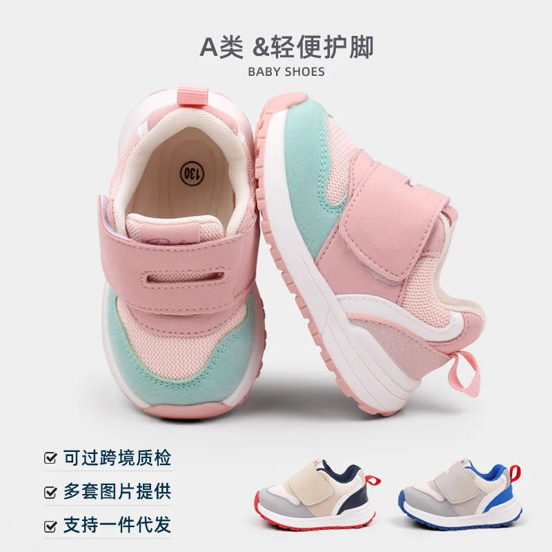 Kids  Prewalker Sneakers – Rubber Sole Anti-Slip Casual Shoes
