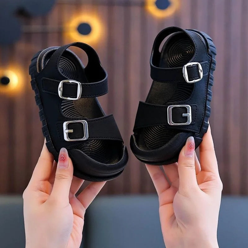 Kids’ Summer Sandals – Soft, Anti-Kick, Solid Color
