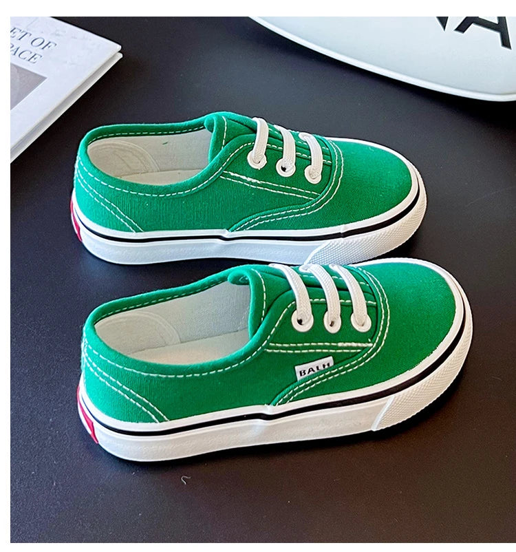 Kids Spring/Autumn Canvas Sneakers – Colorful Soft-Soled Shoes