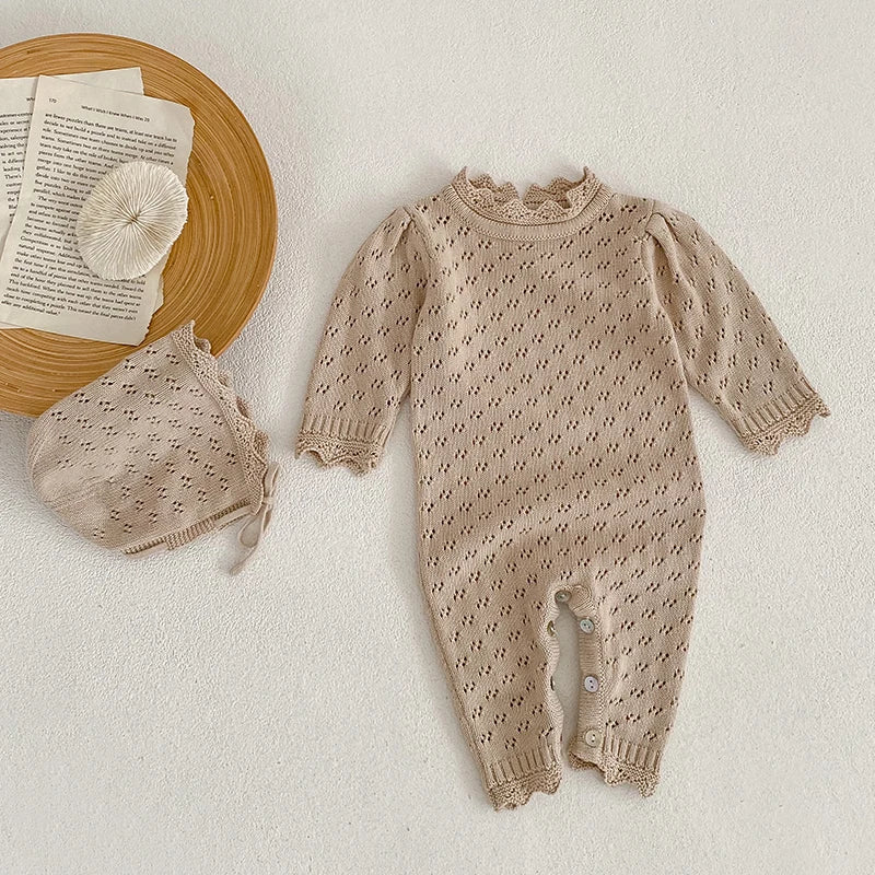 Baby Girl Knit Romper & Dress Top (0–12M)