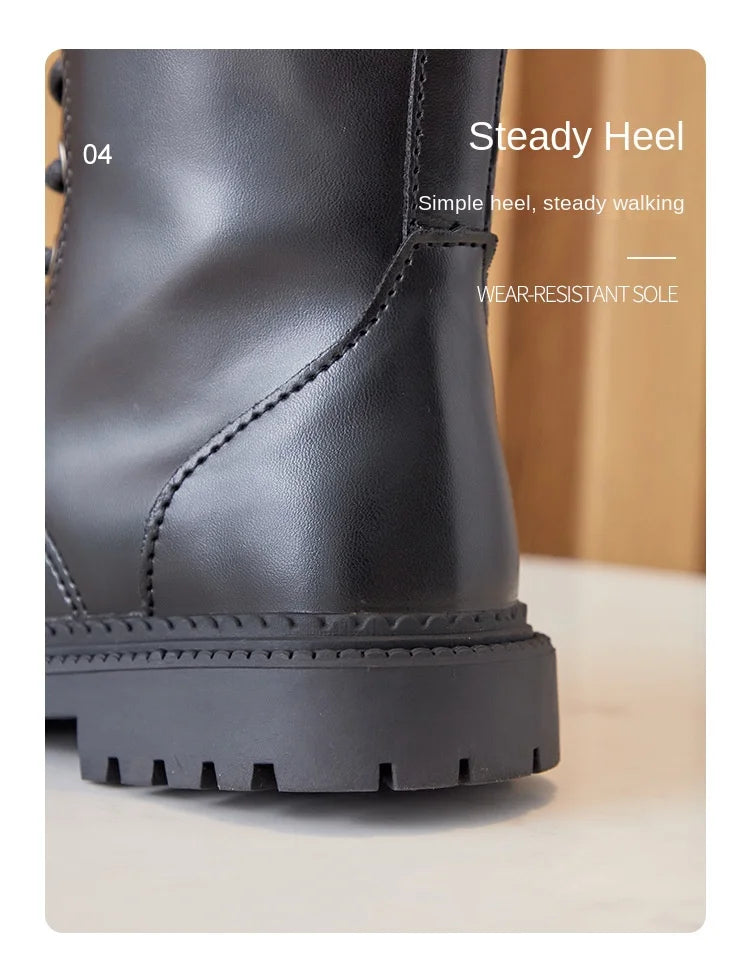Girls’ Padded High-Top Boots – Warm Lace-Up Princess Shoes