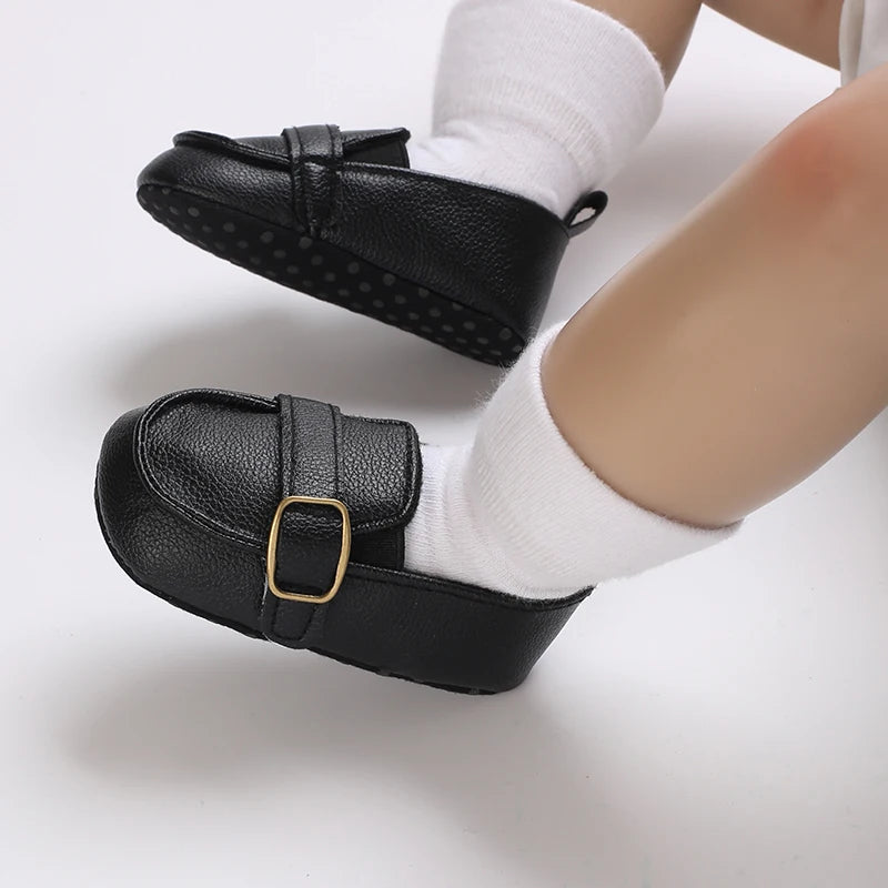 Baby Christening Shoes (0–18M) – PU Leather Moccasins for Boys & Girls