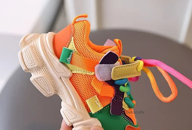 Kids Colorful Mesh Sneakers – Breathable All-Season Sport Shoes