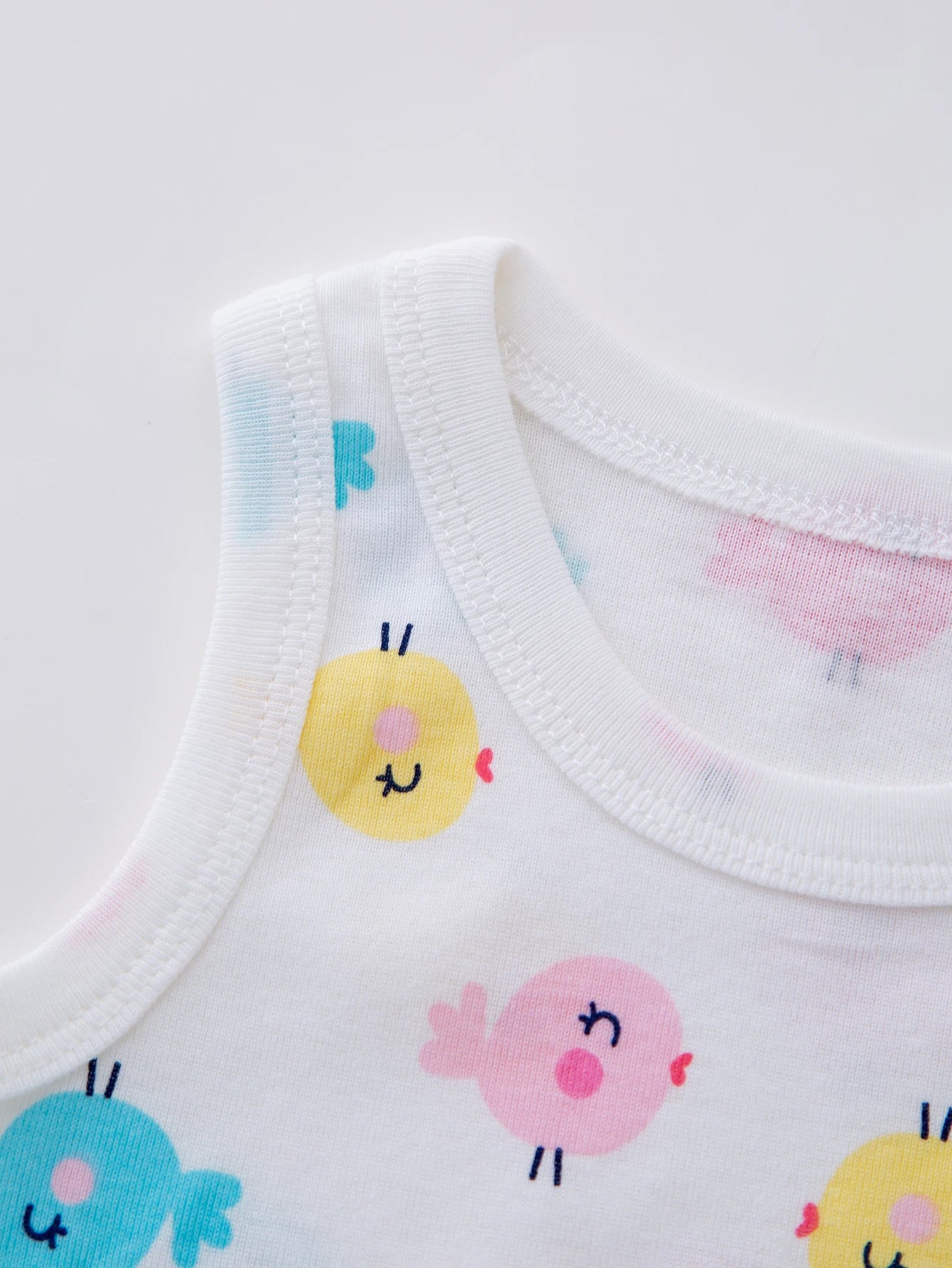 7PCS Infant Summer Outfit, Cotton Sleeveless Jumpsuits