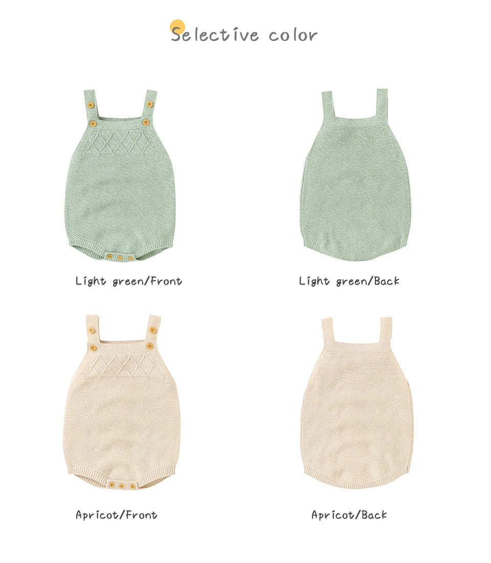 Newborn Baby Boys & Girls Sleeveless Knit Jumpsuit