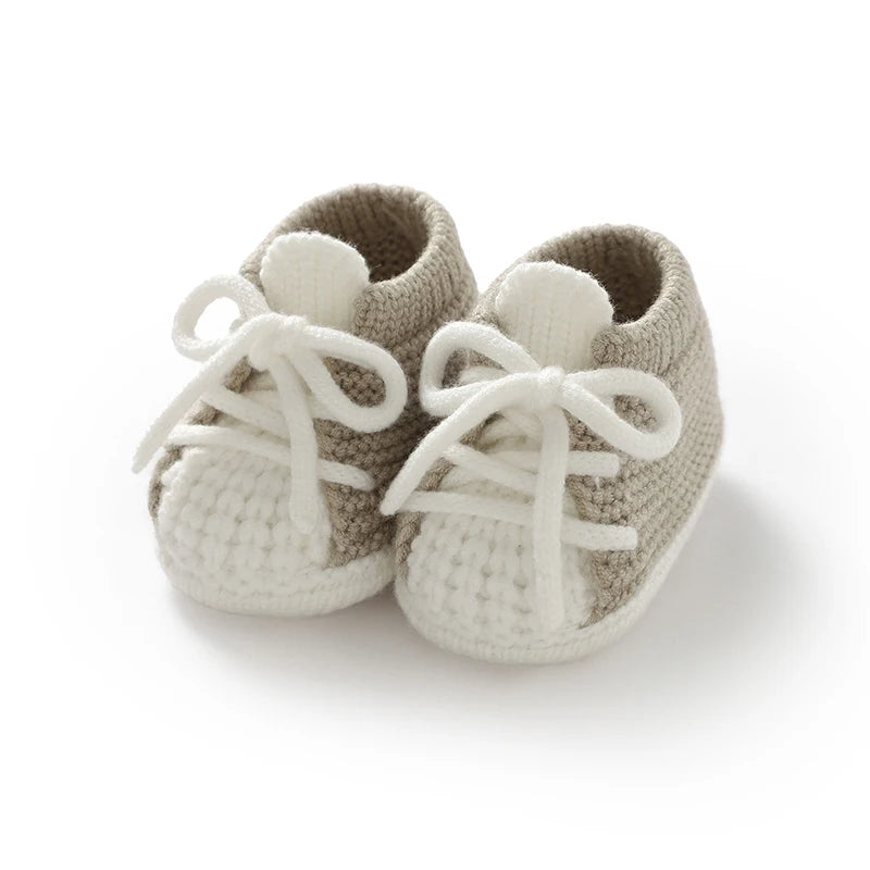 Baby Knitted Booties (0–18M) – Soft Sole Non-Slip First Walkers