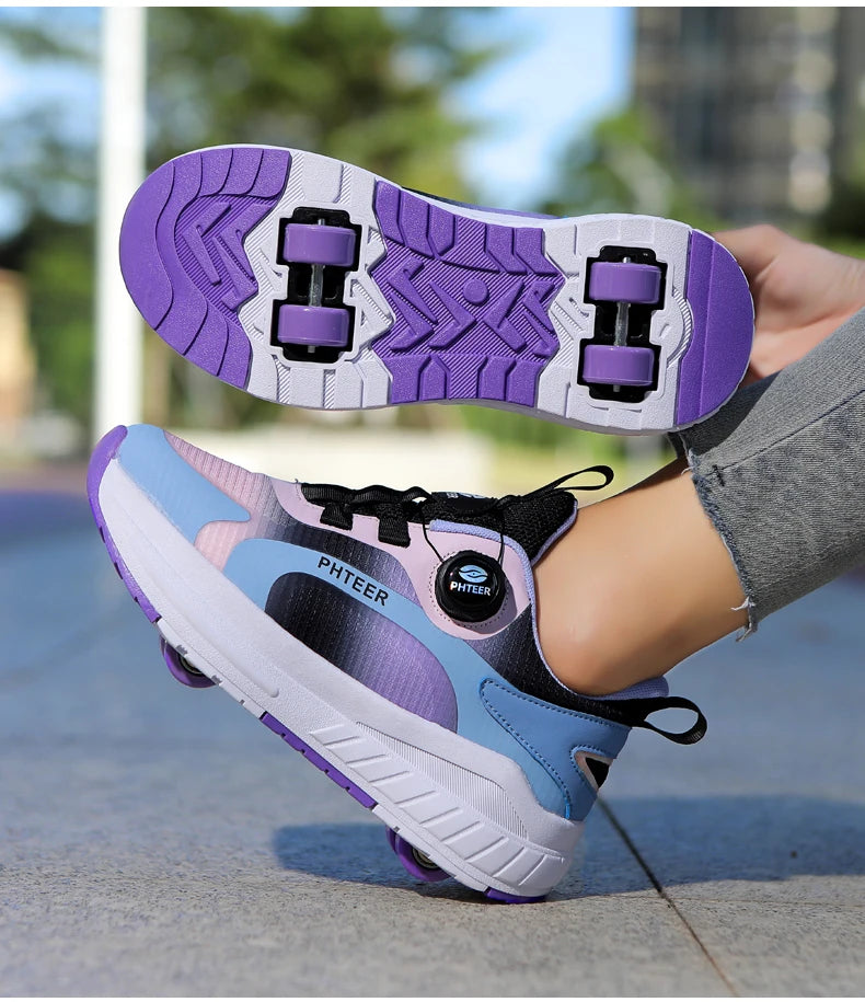 Kids Two-Wheel Roller Skates – Detachable Walking Shoes