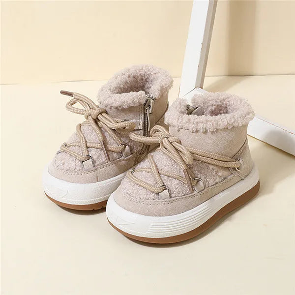 Baby Boots – Warm Plush Rubber Sole Sneakers for Toddlers