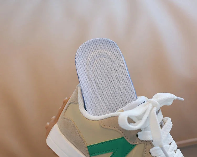 Kids Spring Leather Sneakers – Soft Sole Non-Slip Casual Shoes