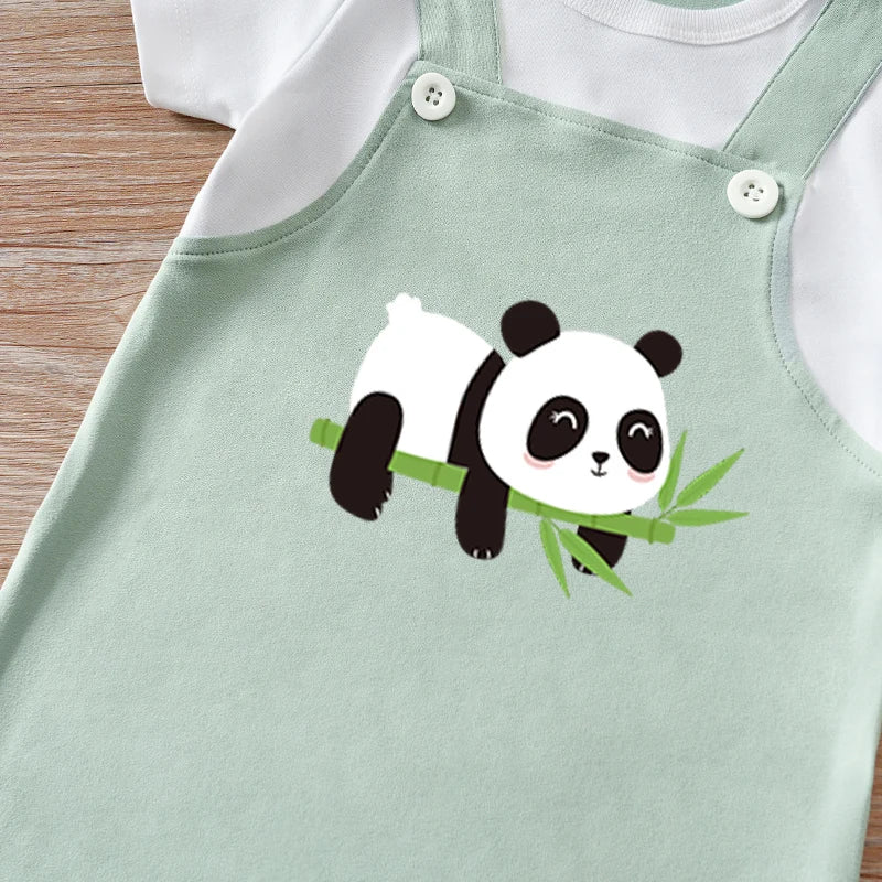 2 pieces braces and pandas eat bamboo,